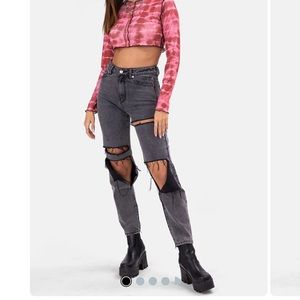 Adika Black Distressed Jeans